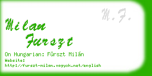 milan furszt business card